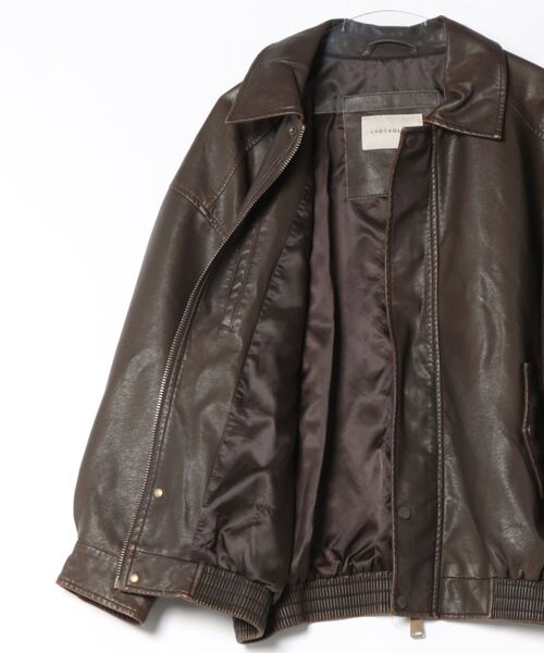 LADY VOLUME（レディーボリューム）の「Lady Volume／004レザー ジャケット  2116605（ブルゾン・レディース・ブラック/ブラウン/キャメル・FREE）」の19枚目の写真