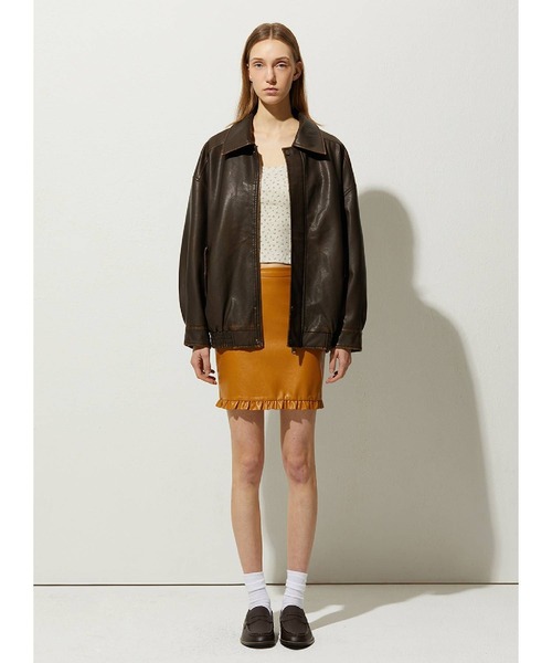 LADY VOLUME（レディーボリューム）の「Lady Volume／004レザー ジャケット  2116605（ブルゾン・レディース・ブラック/ブラウン/キャメル・FREE）」の12枚目の写真