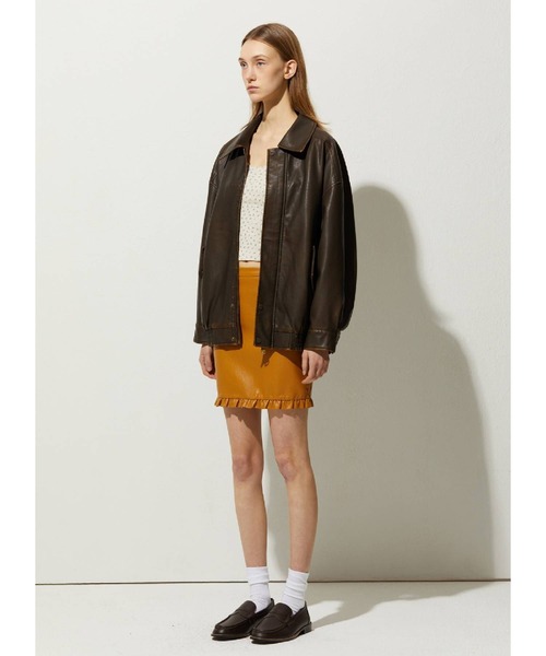 LADY VOLUME（レディーボリューム）の「Lady Volume／004レザー ジャケット  2116605（ブルゾン・レディース・ブラック/ブラウン/キャメル・FREE）」の11枚目の写真