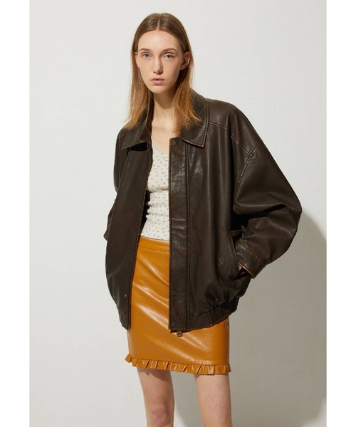 LADY VOLUME（レディーボリューム）の「Lady Volume／004レザー ジャケット  2116605（ブルゾン・レディース・ブラック/ブラウン/キャメル・FREE）」の9枚目の写真
