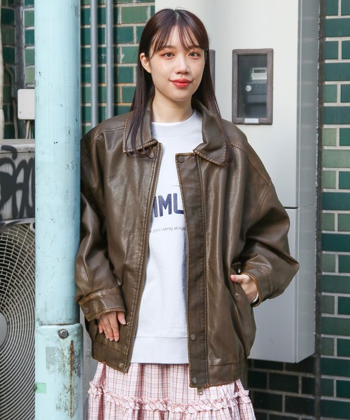 LADY VOLUME（レディーボリューム）の「Lady Volume／004レザー ジャケット  2116605（ブルゾン・レディース・ブラック/ブラウン/キャメル・FREE）」の5枚目の写真