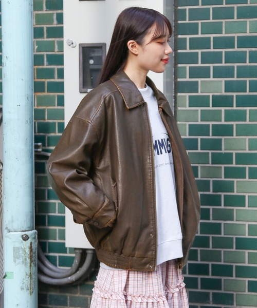 LADY VOLUME（レディーボリューム）の「Lady Volume／004レザー ジャケット  2116605（ブルゾン・レディース・ブラック/ブラウン/キャメル・FREE）」の17枚目の写真
