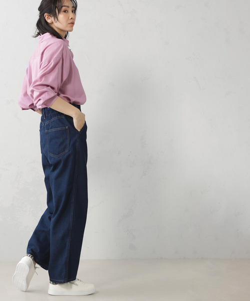 9090 ワイドフィット デニムパンツ 9090 ナインティナインティ 刺繍 Denim Pants ワイド ジーンズ