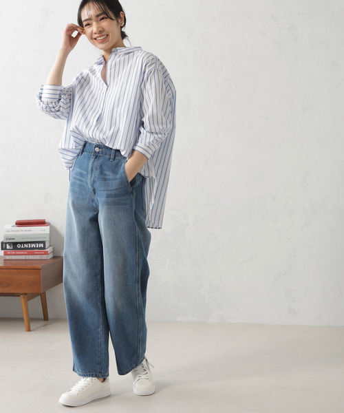 FOUND GOOD（ファウンドグッド）の「Easyデニムワイドパンツ（デニムパンツ・レディース・ブルー系5/アイボリー/ネイビー/グレー系8・S/M/L/XL）」の8枚目の写真