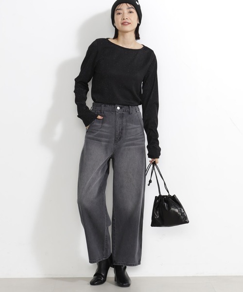 FOUND GOOD（ファウンドグッド）の「Easyデニムワイドパンツ（デニムパンツ・レディース・ブルー系5/アイボリー/ネイビー/グレー系8・S/M/L/XL）」の17枚目の写真