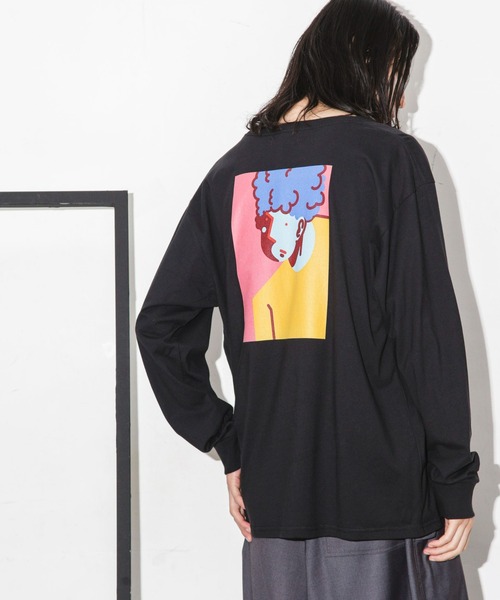 NANO universe(ナノユニバース)の「Eiji×nano・universeプリント 黒Tシャツ長袖(Tシャツ/カットソー・メンズ・ブラック系その他2/ブラック系その他4/ブラック系その他/ブラック系その他5/ブラック系その他3・S/M/L/XL)」の3枚目の写真
