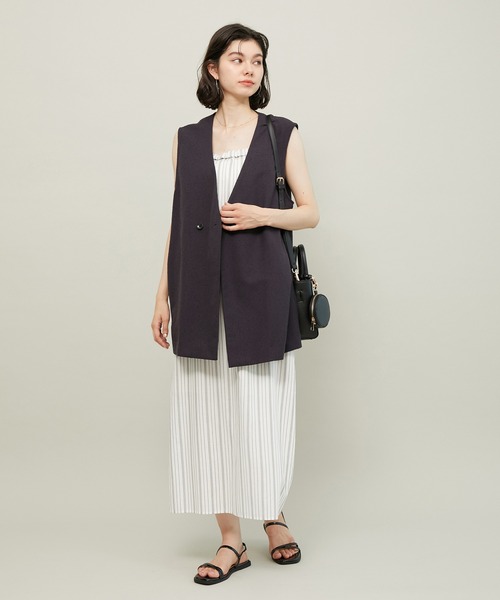 ROPE' PICNIC（ロペピクニック）の「オーバージレ（ベスト・レディース・キナリ/チャコールグレー・38）」の4枚目の写真