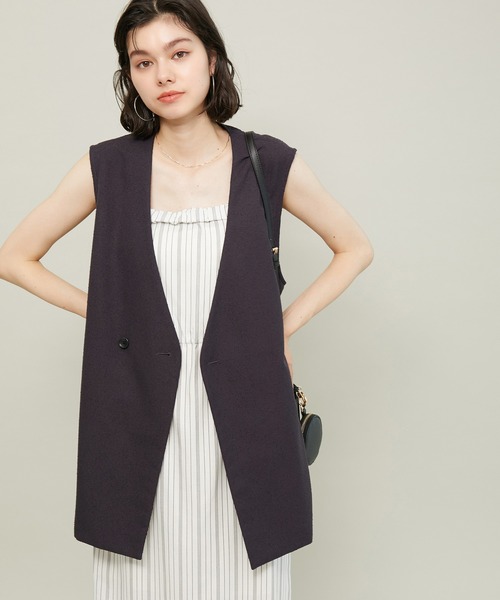 ROPE' PICNIC（ロペピクニック）の「オーバージレ（ベスト・レディース・キナリ/チャコールグレー・38）」の6枚目の写真