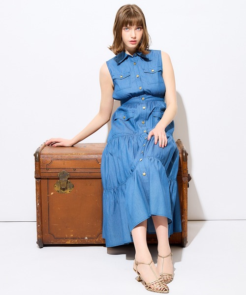 DEICY（デイシー）の「デニムティアードワンピース（ワンピース・レディース・インディゴブルー/ブルー系その他・FREE）」の9枚目の写真