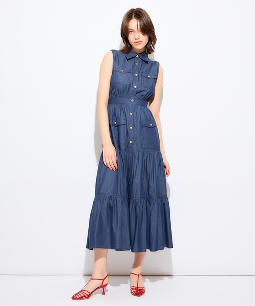 DEICY（デイシー）の「デニムティアードワンピース（ワンピース・レディース・インディゴブルー/ブルー系その他・FREE）」の3枚目の写真