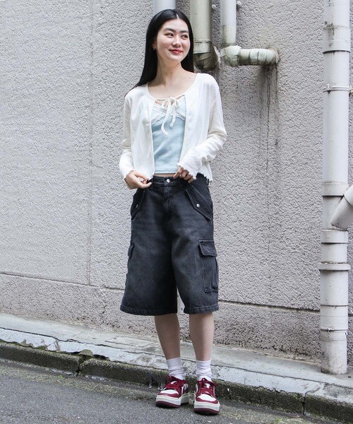 3.3 Field Trip （3.3フィールドトリップ）の「3.3 Field Trip／リボンタイカーディガン 2121780（カーディガン/ボレロ・レディース・ライトブルー/アイボリー/ライトグリーン・FREE）」の10枚目の写真