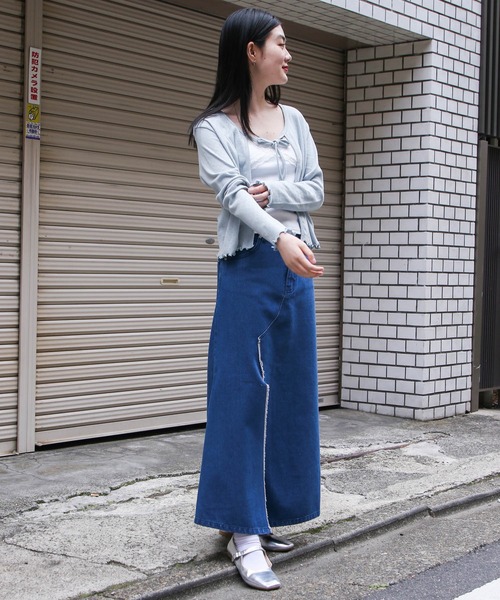 3.3 Field Trip （3.3フィールドトリップ）の「3.3 Field Trip／リボンタイカーディガン 2121780（カーディガン/ボレロ・レディース・ライトブルー/アイボリー/ライトグリーン・FREE）」の6枚目の写真