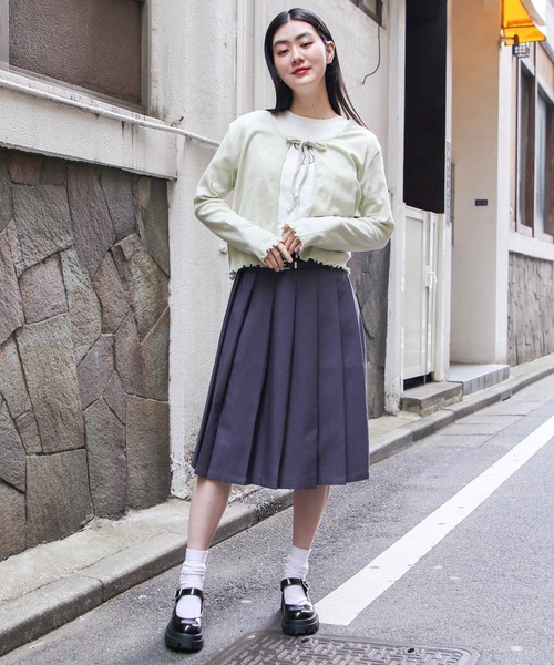 3.3 Field Trip （3.3フィールドトリップ）の「3.3 Field Trip／リボンタイカーディガン 2121780（カーディガン/ボレロ・レディース・ライトブルー/アイボリー/ライトグリーン・FREE）」の13枚目の写真