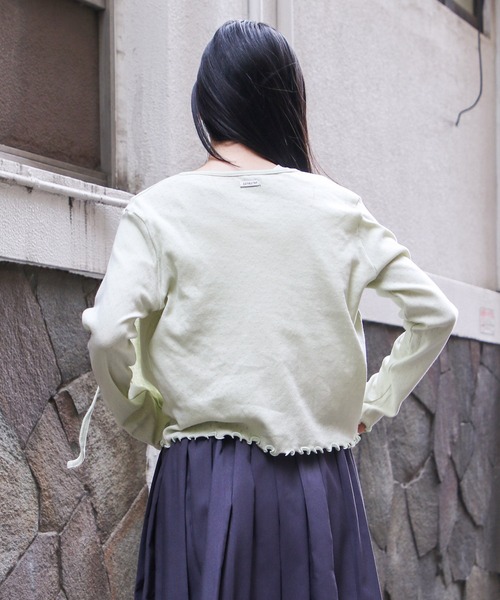 3.3 Field Trip （3.3フィールドトリップ）の「3.3 Field Trip／リボンタイカーディガン 2121780（カーディガン/ボレロ・レディース・ライトブルー/アイボリー/ライトグリーン・FREE）」の17枚目の写真