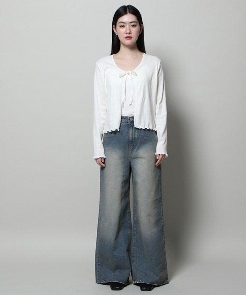 3.3 Field Trip （3.3フィールドトリップ）の「3.3 Field Trip／リボンタイカーディガン 2121780（カーディガン/ボレロ・レディース・ライトブルー/アイボリー/ライトグリーン・FREE）」の18枚目の写真