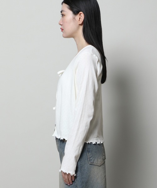 3.3 Field Trip （3.3フィールドトリップ）の「3.3 Field Trip／リボンタイカーディガン 2121780（カーディガン/ボレロ・レディース・ライトブルー/アイボリー/ライトグリーン・FREE）」の20枚目の写真