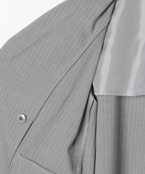 Heather（ヘザー）の「ストライプミドルジャケット（半袖）　120582（テーラードジャケット・レディース・ネイビー/チャコールグレー/グレー・FREE）」の11枚目の写真