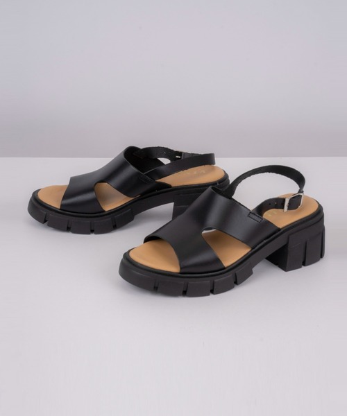 Rivel（リヴェル）の「【VINILO/ヴィニーロ】レザー厚底サンダル ミュールサンダル（サンダル・レディース・ブラック/ホワイト・37/38/36）」の14枚目の写真