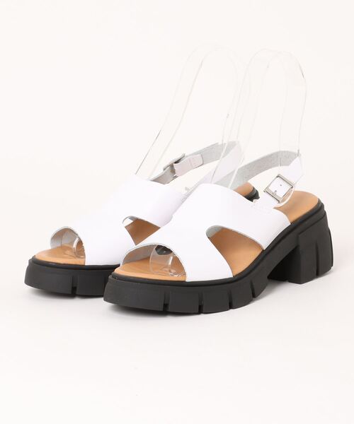 Rivel（リヴェル）の「【VINILO/ヴィニーロ】レザー厚底サンダル ミュールサンダル（サンダル・レディース・ブラック/ホワイト・37/38/36）」の16枚目の写真