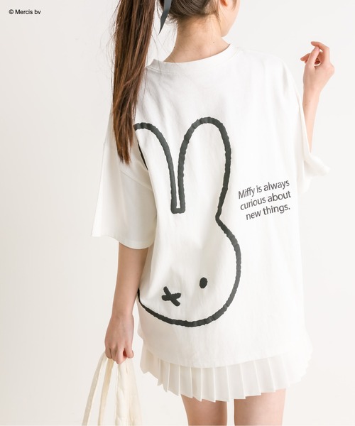 ミッフィー レイヤード風TシャツB ブラック A ホワイト セット ミッフィー miffy ロンT(集合) ブラック アパレル Tシャツ