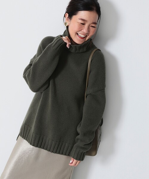 SLOANE(スローン) 長袖セーター サイズ3 L レディース美品  - アイボリー タートルネック SLOANE×eclat(スローン×エクラ)のジーロンラム×カシミヤ