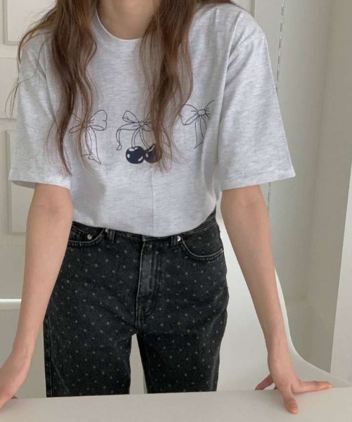 N.s(エヌドットエス)の「リボンデザインTEE(Tシャツ/カットソー・レディース・グレー/ホワイト・M/S/L)」の11枚目の写真
