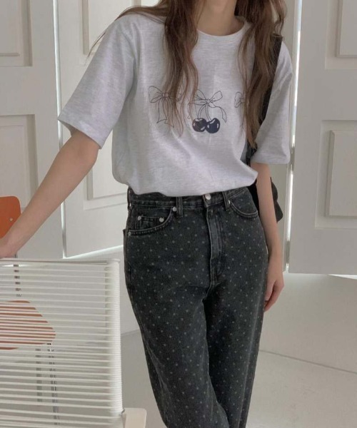 N.s(エヌドットエス)の「リボンデザインTEE(Tシャツ/カットソー・レディース・グレー/ホワイト・M/S/L)」の13枚目の写真