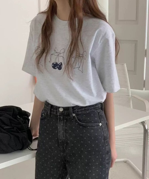 N.s(エヌドットエス)の「リボンデザインTEE(Tシャツ/カットソー・レディース・グレー/ホワイト・M/S/L)」の7枚目の写真
