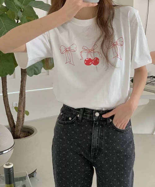 N.s(エヌドットエス)の「リボンデザインTEE(Tシャツ/カットソー・レディース・グレー/ホワイト・M/S/L)」の9枚目の写真