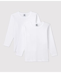 PETIT BATEAU | ホワイト長袖Ｔシャツ２枚組(インナーウェア/肌着)