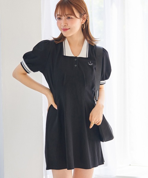 one after another NICE CLAUP（ワンアフターアナザーナイスクラップ）の「【LIMMSE】ポロワンピース（ワンピース・レディース・グレー/ブラック/ホワイト/ピンク・FREE）」の5枚目の写真