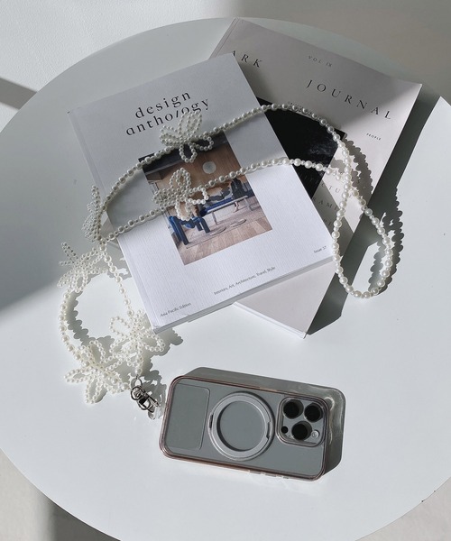 AS KNOW AS plus（アズノゥアズプラス）の「モチーフビーズストラップ スマホチェーン（リボン・フラワー）（スマホグッズ・レディース・ホワイト系/ブラック系/シルバー系その他/シルバー系/ホワイト系その他・FREE）」の21枚目の写真