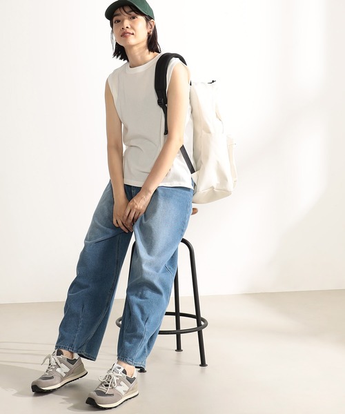 FOUND GOOD（ファウンドグッド）の「ドライタッチノースリーブ（Tシャツ/カットソー・レディース・ベージュ/グリーン系5/ホワイト系5/ブラック・L/M/S）」の2枚目の写真