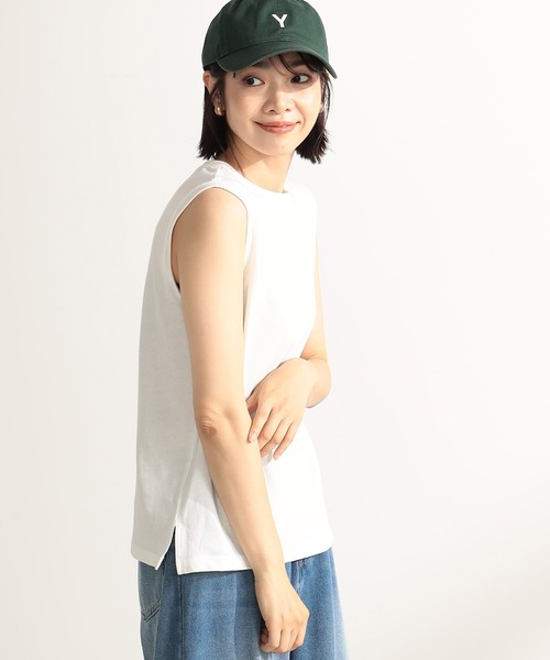 FOUND GOOD（ファウンドグッド）の「ドライタッチノースリーブ（Tシャツ/カットソー・レディース・ベージュ/グリーン系5/ホワイト系5/ブラック・L/M/S）」の5枚目の写真