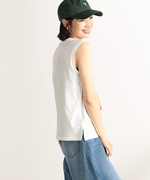 FOUND GOOD（ファウンドグッド）の「ドライタッチノースリーブ（Tシャツ/カットソー・レディース・ベージュ/グリーン系5/ホワイト系5/ブラック・L/M/S）」の6枚目の写真