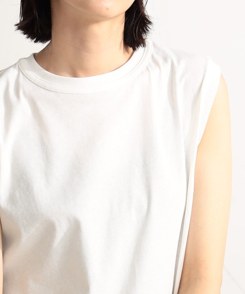 FOUND GOOD（ファウンドグッド）の「ドライタッチノースリーブ（Tシャツ/カットソー・レディース・ベージュ/グリーン系5/ホワイト系5/ブラック・L/M/S）」の7枚目の写真