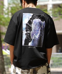 1111clothing（ワンフォークロージング）の「【unisex】水彩画風 フラワー バックプリントTシャツ / ロゴ刺繍 花柄 オーバーサイズ Tシャツ メンズ レディース（Tシャツ/カットソー）」
