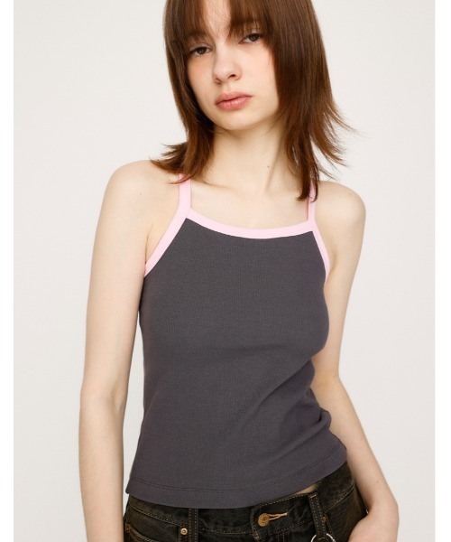 SLY（スライ）の「BACK AMERICAN SLEEVE CAMI バック アメリカンスリーブ キャミ（キャミソール・レディース・ブラック/グレー/ネイビー・FREE）」の3枚目の写真