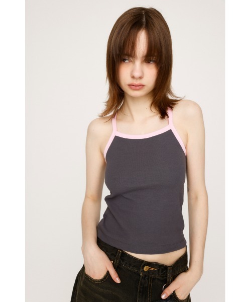 SLY（スライ）の「BACK AMERICAN SLEEVE CAMI バック アメリカンスリーブ キャミ（キャミソール・レディース・ブラック/グレー/ネイビー・FREE）」の10枚目の写真