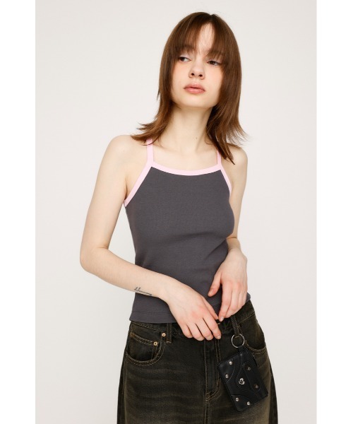 SLY（スライ）の「BACK AMERICAN SLEEVE CAMI バック アメリカンスリーブ キャミ（キャミソール・レディース・ブラック/グレー/ネイビー・FREE）」の12枚目の写真