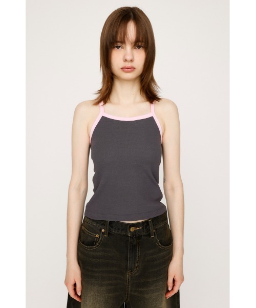 SLY（スライ）の「BACK AMERICAN SLEEVE CAMI バック アメリカンスリーブ キャミ（キャミソール・レディース・ブラック/グレー/ネイビー・FREE）」の13枚目の写真