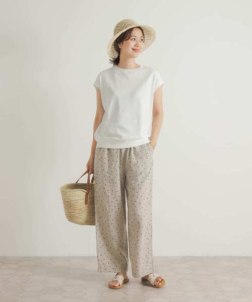 tシャツ ＬＵリネン裏毛フレンチカットソー レディース InRed5月号掲載】 ikkaレディース フレンチリネンMIX長袖シャツ