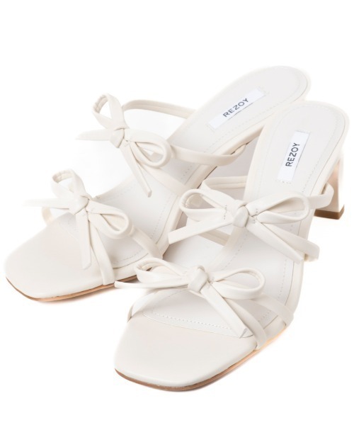 R&E(アールアンドイー)の「【REZOY】Wリボンストラップミュールサンダル(サンダル・レディース・シルバー/アイボリー/ブラック/ピンク・S/M/L/LL)」の15枚目の写真