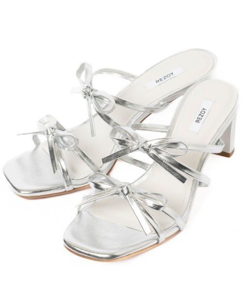 R&E(アールアンドイー)の「【REZOY】Wリボンストラップミュールサンダル(サンダル・レディース・シルバー/アイボリー/ブラック/ピンク・S/M/L/LL)」の17枚目の写真