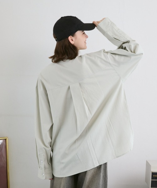 flaner（フラネ）の「Loose regular collar shirt / ルーズレギュラーカラーシャツ（シャツ/ブラウス・レディース・ライトグレー/モカ/チェック・SMALL/MEDIUM/LARGE）」の15枚目の写真