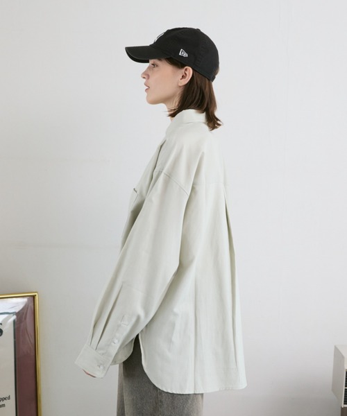 flaner（フラネ）の「Loose regular collar shirt / ルーズレギュラーカラーシャツ（シャツ/ブラウス・レディース・ライトグレー/モカ/チェック・SMALL/MEDIUM/LARGE）」の14枚目の写真