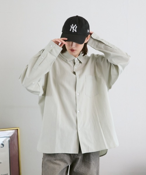flaner（フラネ）の「Loose regular collar shirt / ルーズレギュラーカラーシャツ（シャツ/ブラウス・レディース・ライトグレー/モカ/チェック・SMALL/MEDIUM/LARGE）」の12枚目の写真