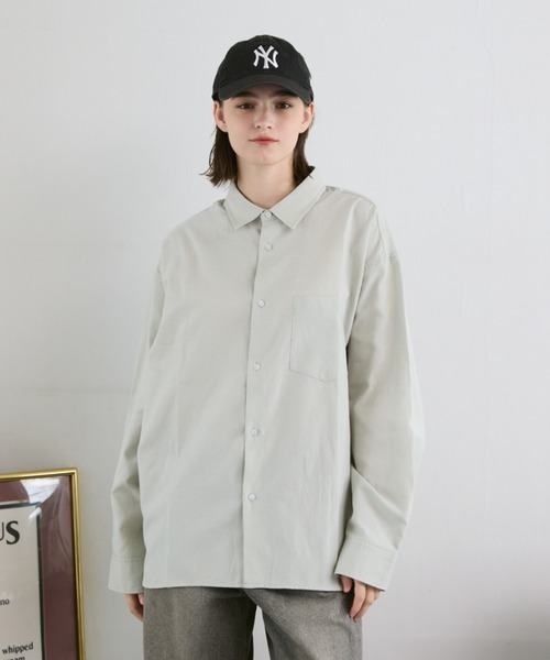 flaner（フラネ）の「Loose regular collar shirt / ルーズレギュラーカラーシャツ（シャツ/ブラウス・レディース・ライトグレー/モカ/チェック・SMALL/MEDIUM/LARGE）」の11枚目の写真