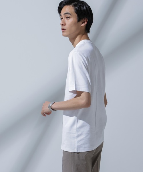 NANO universe（ナノユニバース）の「Anti Soaked(R) 汗染み防止 クルーネックTシャツ（Tシャツ/カットソー・メンズ・トップグレー/ホワイト/ブラック/ベージュ・L/M/S/XL）」の14枚目の写真