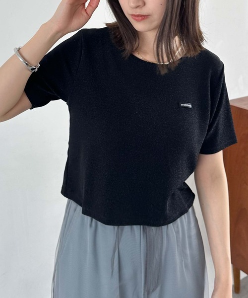archives（アルシーヴ）の「ラメＪＱちびＴＥＥ（Tシャツ/カットソー・レディース・ピンク/ブラック/グレー・MEDIUM）」の2枚目の写真
